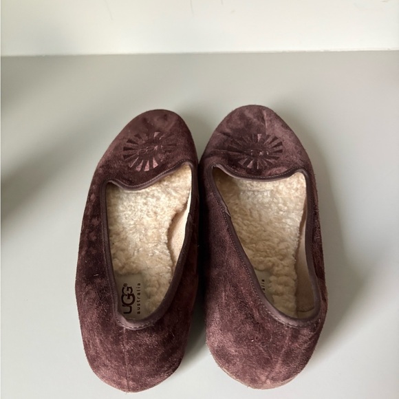UGG Alloway Suede Brown Flats Size 9.5 - Picture 6 of 9